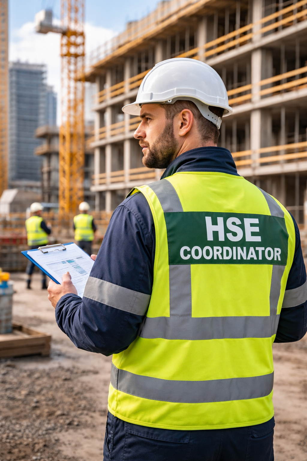 HSE koordinátor építési területen tervrajzzal